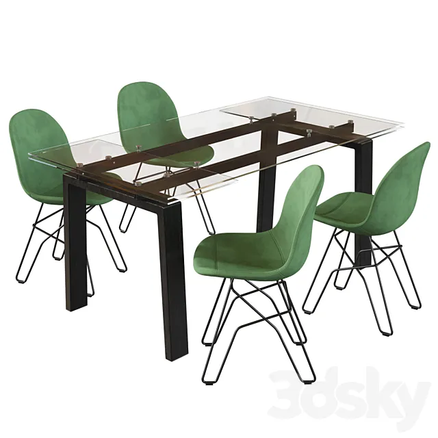 Connubia Academy Chair | Connubia Zeffiro Table 3D Model