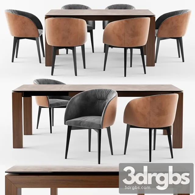 Connubia calligaris sigma dining table Rosie soft armchair 2 3D Model Download Connubia calligaris sigma dining table Rosie soft armchair 2 3D Model Download