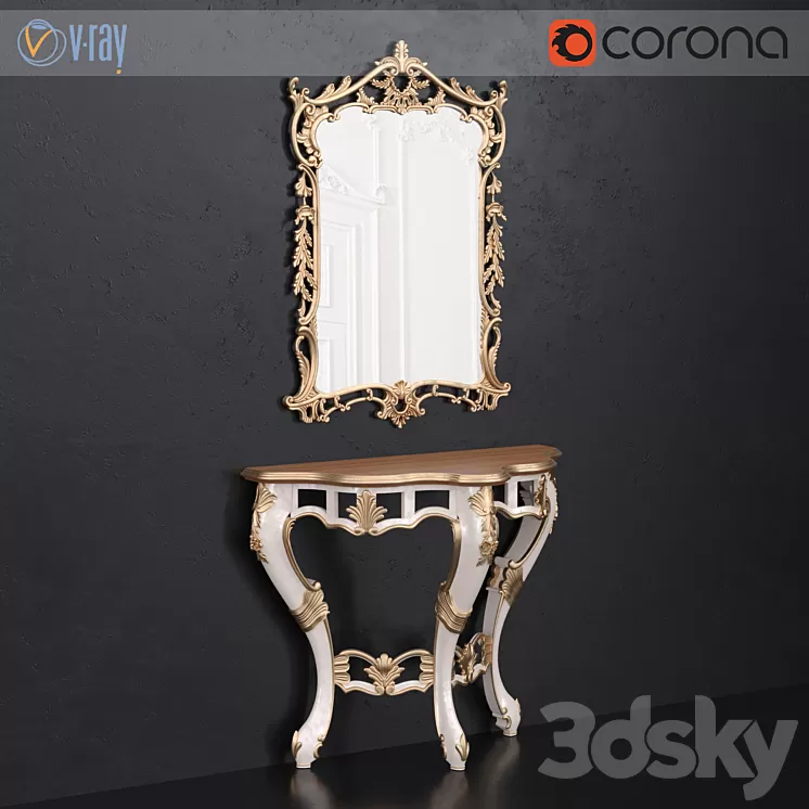 Console and mirror Andrea Fanfani 3D Model