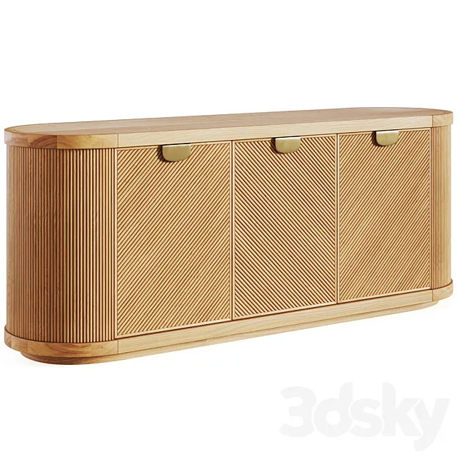 Console Arianna Raffia by West Elm 3D Model Console Arianna Raffia by West Elm 3D Model