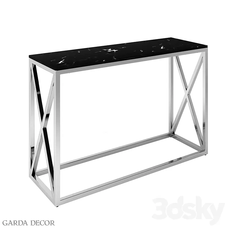 CONSOLE ARTIFICIAL BLACK MARBLE / MAT.CHROME 47ED-CST023 Garda Decor 3D Model CONSOLE ARTIFICIAL BLACK MARBLE / MAT.CHROME 47ED-CST023 Garda Decor 3D Model