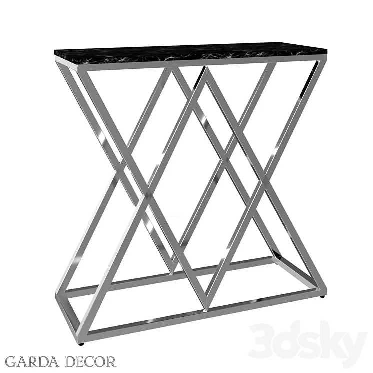 CONSOLE ARTIFICIAL BLACK MARBLE / MAT.CHROME 47ED-CST026 / 80 Garda Decor 3D Model CONSOLE ARTIFICIAL BLACK MARBLE / MAT.CHROME 47ED-CST026 / 80 Garda Decor 3D Model