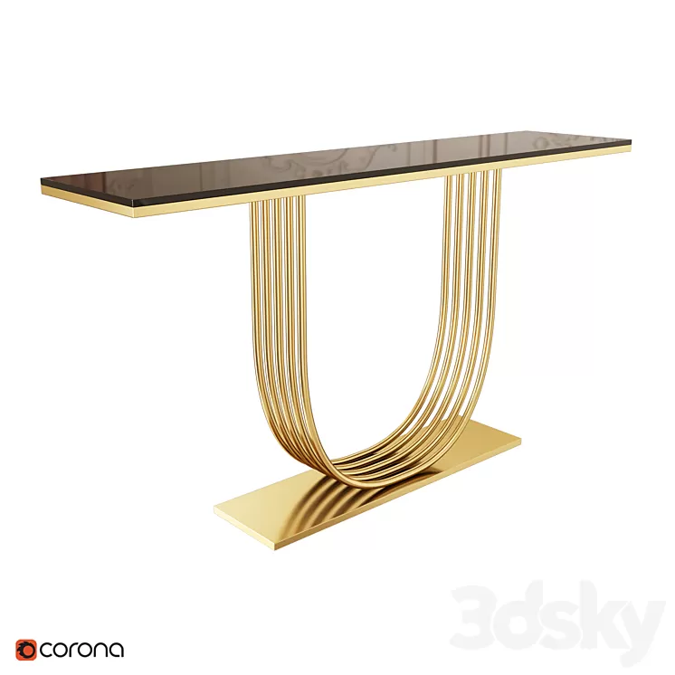 Console black 1500 mm 3D Model Console black 1500 mm 3D Model