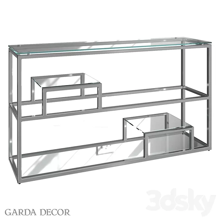 Console Clear Glass / CHROME GY-CST8005 Garda Decor 3D Model Console Clear Glass / CHROME GY-CST8005 Garda Decor 3D Model