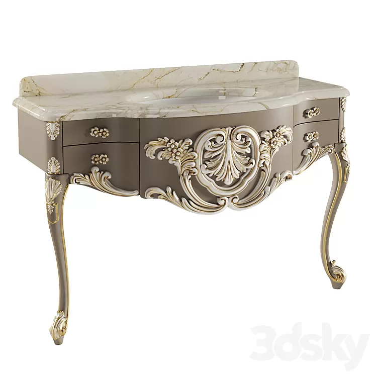 Console Lineatre Barocco 3D Model Console Lineatre Barocco 3D Model