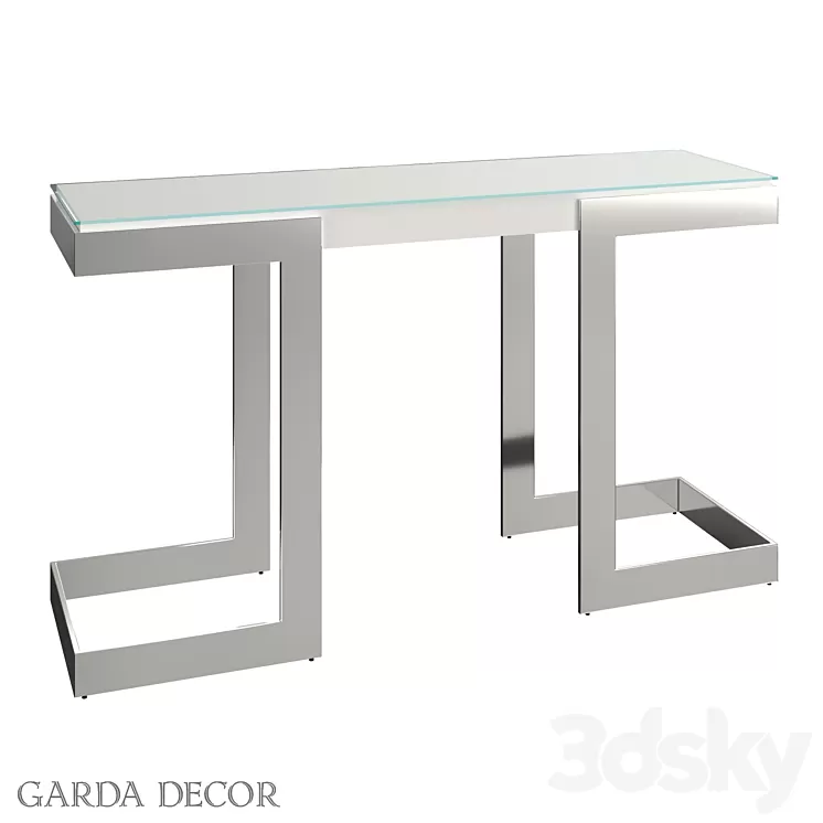 Console Marbella White White / CHROME 58DB-CST18166WH Garda Decor 3D Model Console Marbella White White / CHROME 58DB-CST18166WH Garda Decor 3D Model