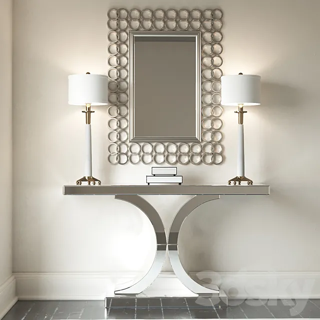 Console Splendora Mirrored Console 3DModel Console Splendora Mirrored Console 3DModel