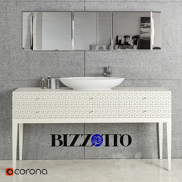 Console under the sink Bizzotto Natural chic art. 573 mirror wall art. 273 washbasin lavabo appoggio bianco mixer WasserKRAFT 4107 3D Model Console under the sink Bizzotto Natural chic art. 573 mirror wall art. 273 washbasin lavabo appoggio bianco mixer WasserKRAFT 4107 3D Model