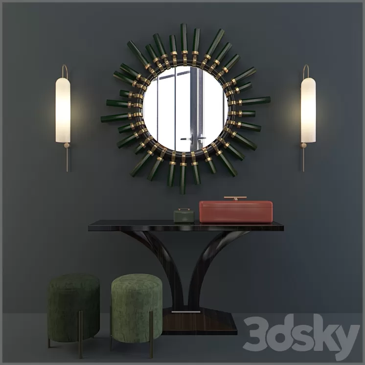 Console with mirror 3D Model