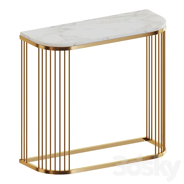 Console with white marble top by Glasar 3D Model