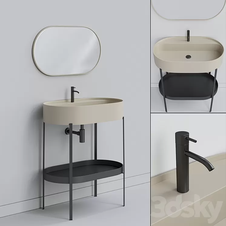 CONSOLLE Oval washbasin 3D Model CONSOLLE Oval washbasin 3D Model