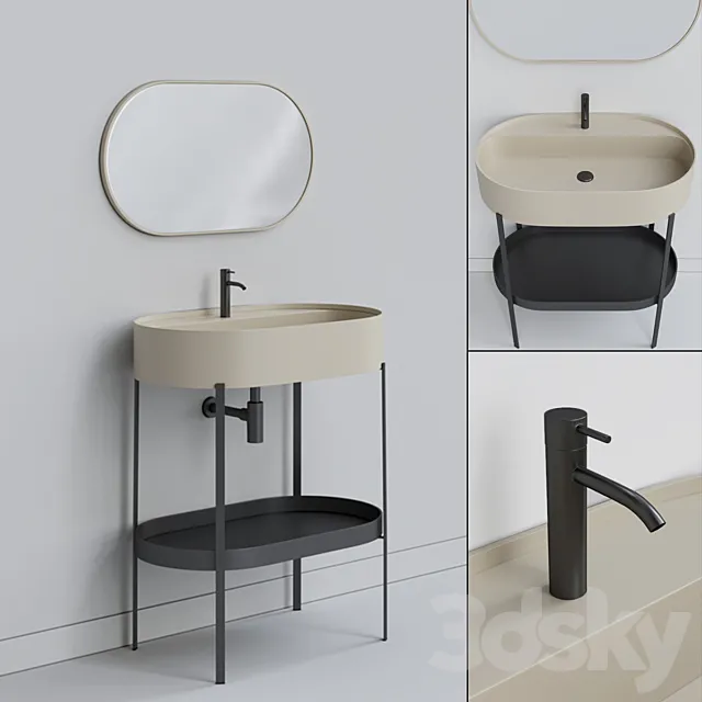 CONSOLLE Oval washbasin 3DModel CONSOLLE Oval washbasin 3DModel