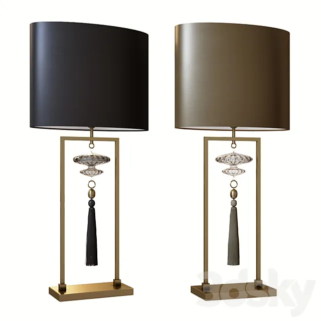 Constance nickel and black table lamp 3D Model Constance nickel and black table lamp 3D Model