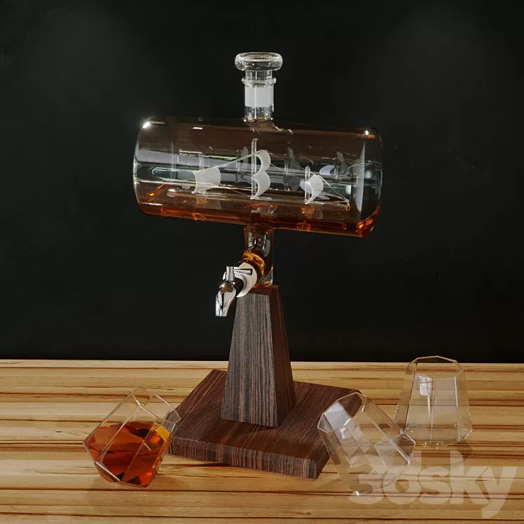 Constellation 1797 Decanter with glasses 3D Model