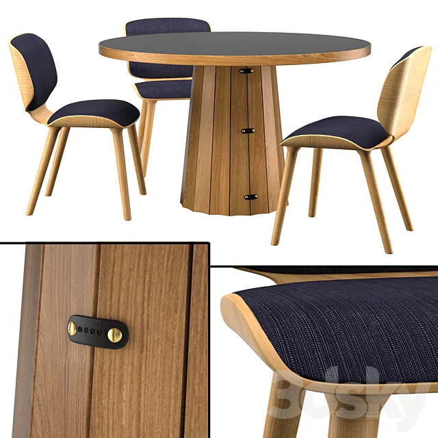 Container Table Bodhi with Linoak Top 3DModel Container Table Bodhi with Linoak Top 3DModel