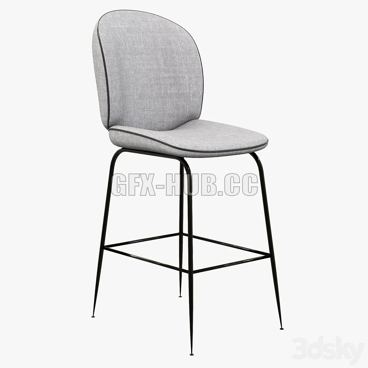 Contemporary bar stool 3D Model