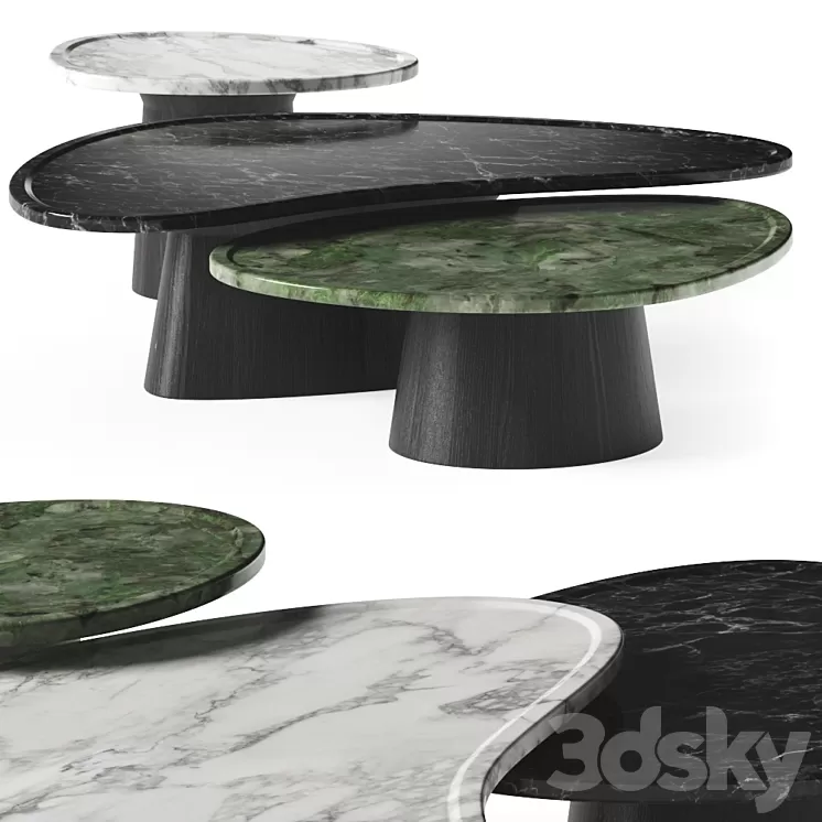 Contemporary Bunching Coffee Tables 3D Model Contemporary Bunching Coffee Tables 3D Model