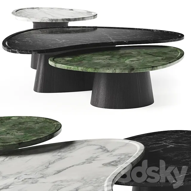 Contemporary Bunching Coffee Tables 3DModel