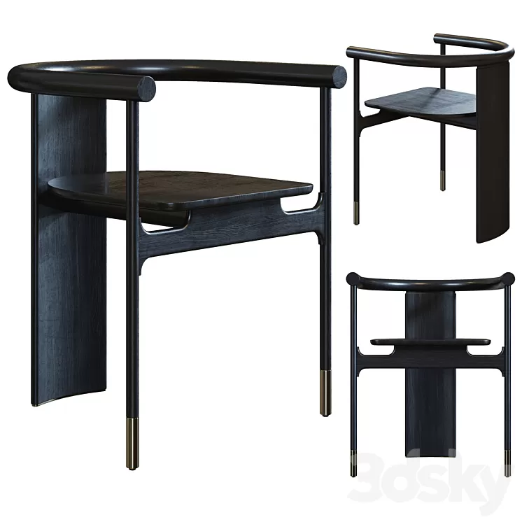 Contemporary Chair Black 3D Model