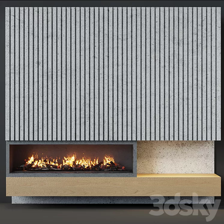 Contemporary fireplace 20 3D Model