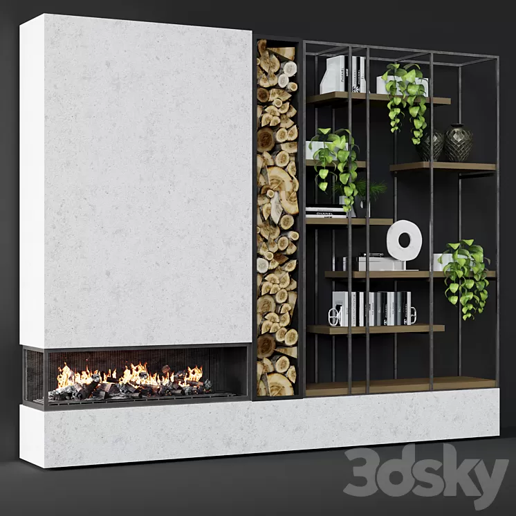 Contemporary fireplace 25 3D Model Contemporary fireplace 25 3D Model