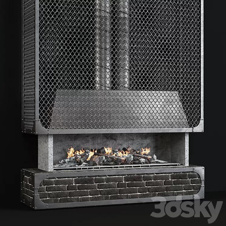Contemporary fireplace 35 3D Model
