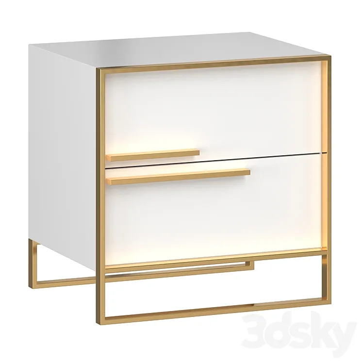 Contemporary Italy Design 2 Drawer 3D Model Free Download