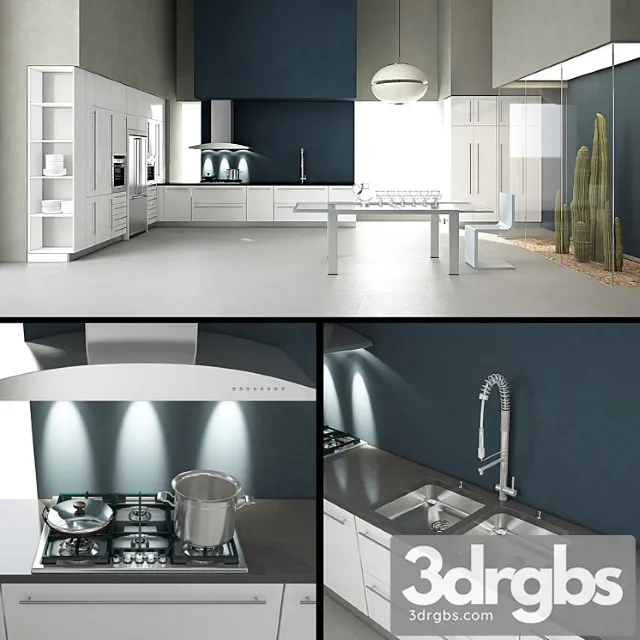 Contemporary Kitchen 3 3D Model Download