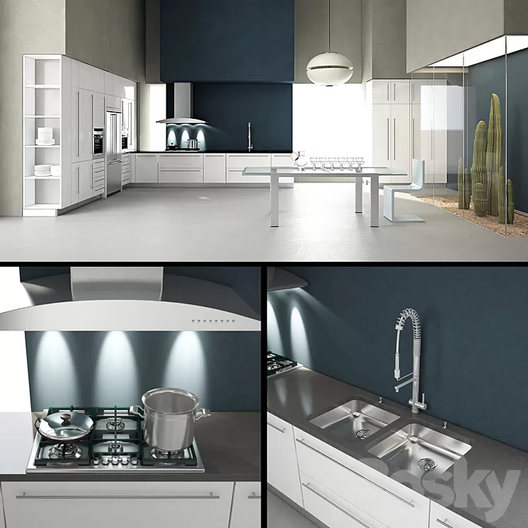 Contemporary kitchen 3D Model Contemporary kitchen 3D Model