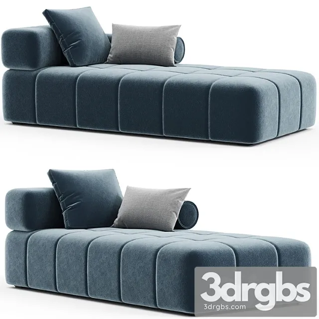 Contemporary modular sofa settee in velvet blue marine with metal base 01 Contemporary modular sofa settee in velvet blue marine with metal base 01