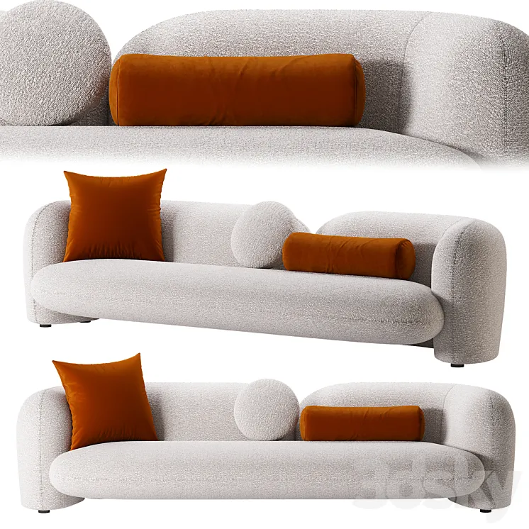 Contemporary Three Seater Sofa by Hessentia 3D Model Free Download