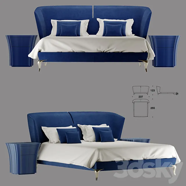 CONTOUR bed blue 3DModel CONTOUR bed blue 3DModel