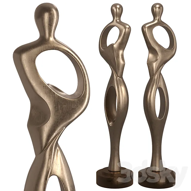 Contour Modern Figure Floor Sculpture 3D Model Contour Modern Figure Floor Sculpture 3D Model