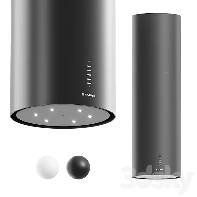 Cooker hood Faber CYLINDRA ISOLA GLOSS PLUS 3DModel Cooker hood Faber CYLINDRA ISOLA GLOSS PLUS 3DModel