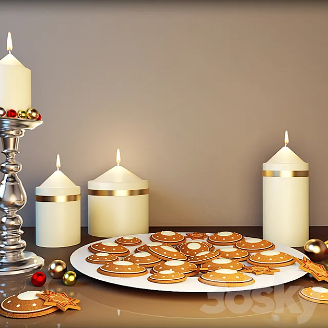 Cookies. Candles 3DModel Cookies. Candles 3DModel