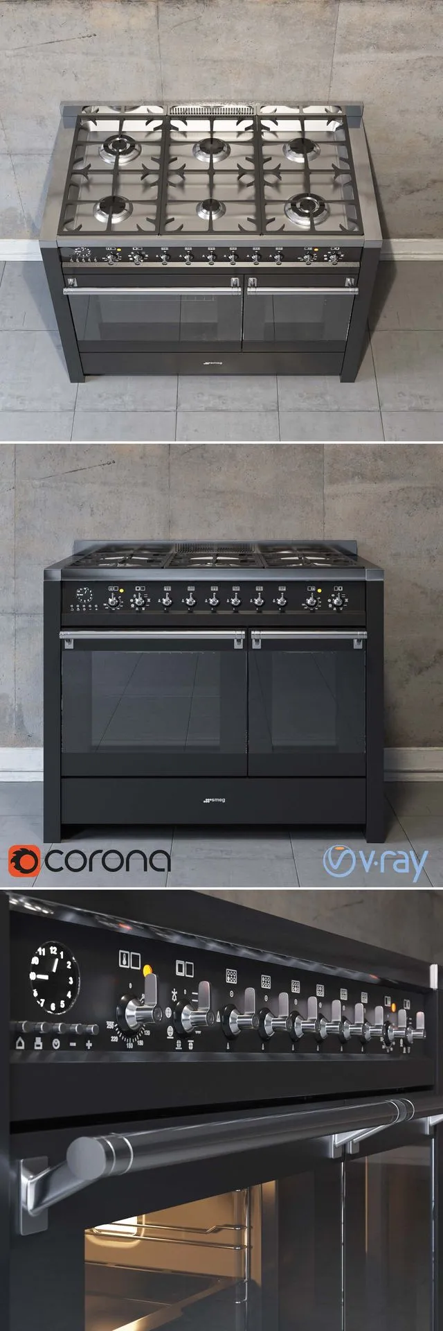 Cooking centers Smeg A2-8 3D Model