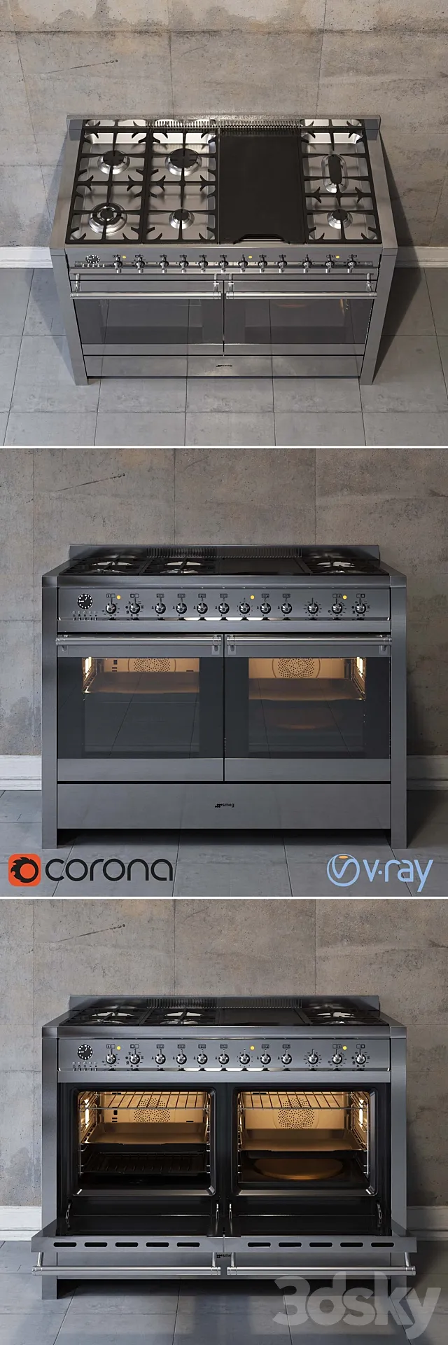 Cooking centers Smeg. A4BL-8 3DModel