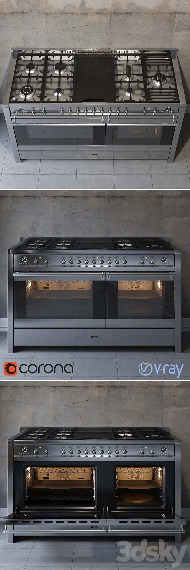 Cooking centers Smeg A5-8 3D Model