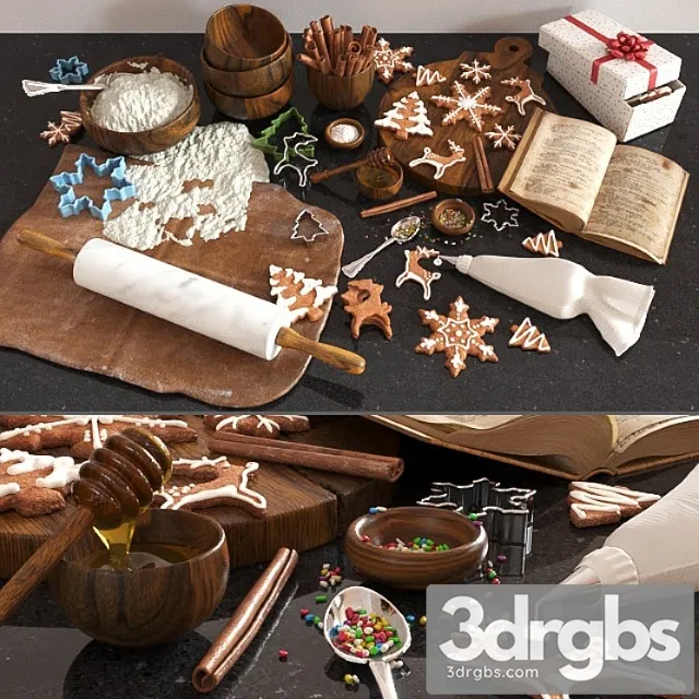 Cooking ginger cookies 3D Model Download