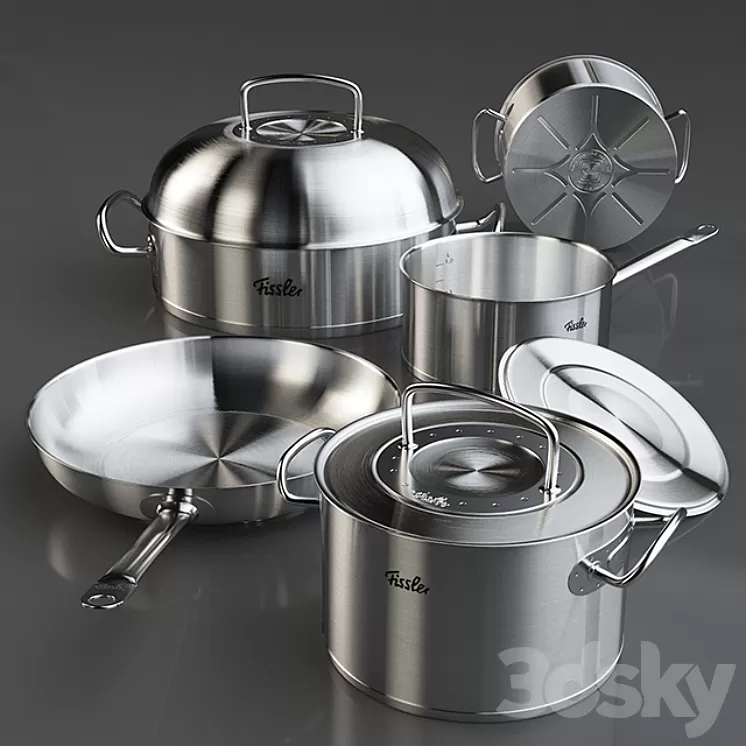 Cookware set Fissler Original Pro 3D Model