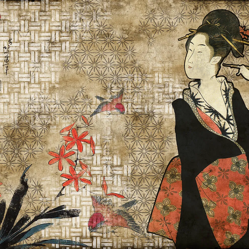 Coordonné – Wallpaper Geisha Graffiti 3D Model Coordonné – Wallpaper Geisha Graffiti 3D Model