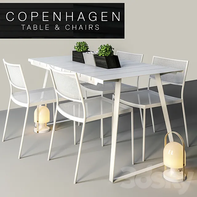 Copenhagen Chairs & Table 3DModel Copenhagen Chairs & Table 3DModel