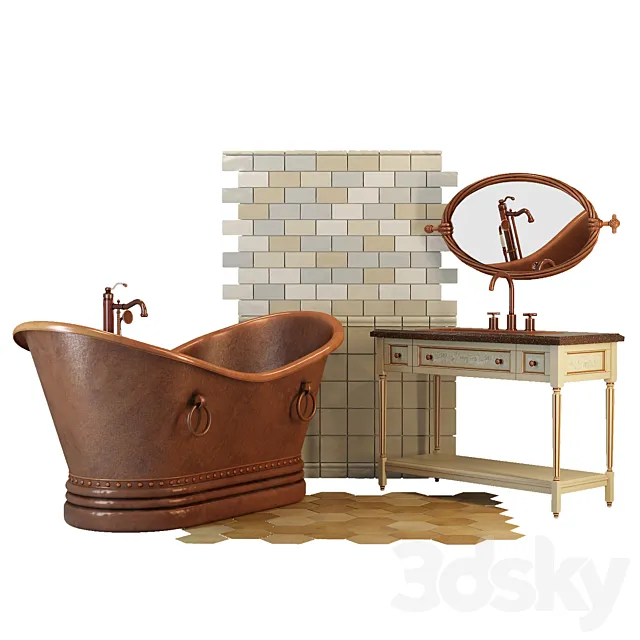 Copper bath 3D Model Copper bath 3D Model