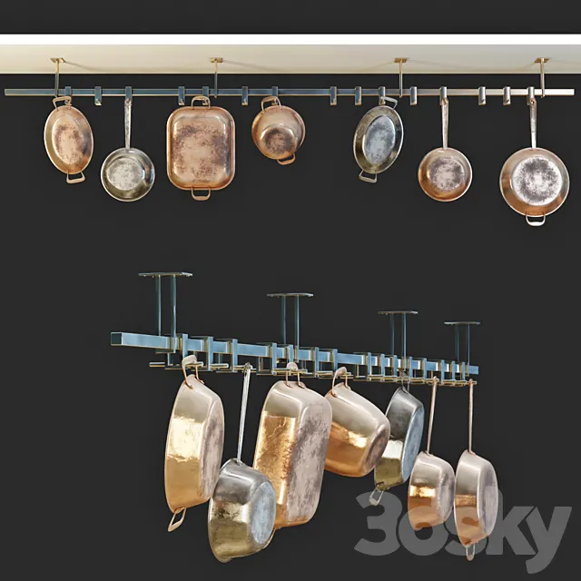 Copper dishes. cookware set copper 3DModel Copper dishes. cookware set copper 3DModel