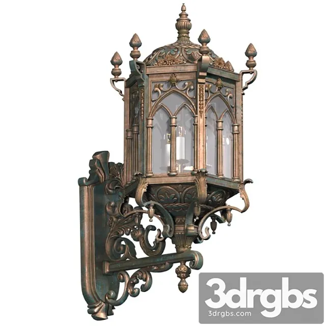 Copper outdoor wall lantern lamp in oriental style. arabic streetlight wall lighted copper sconce Copper outdoor wall lantern lamp in oriental style. arabic streetlight wall lighted copper sconce