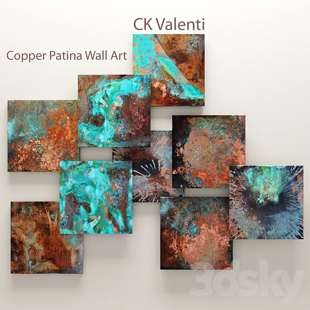 Copper Patina Wall Art. patina. abstraction. panel. copper decor. wall. metal. picture 3DModel Copper Patina Wall Art. patina. abstraction. panel. copper decor. wall. metal. picture 3DModel