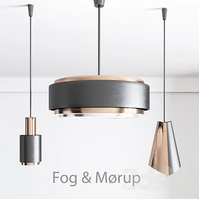 Copper pendants set 3D Model Copper pendants set 3D Model