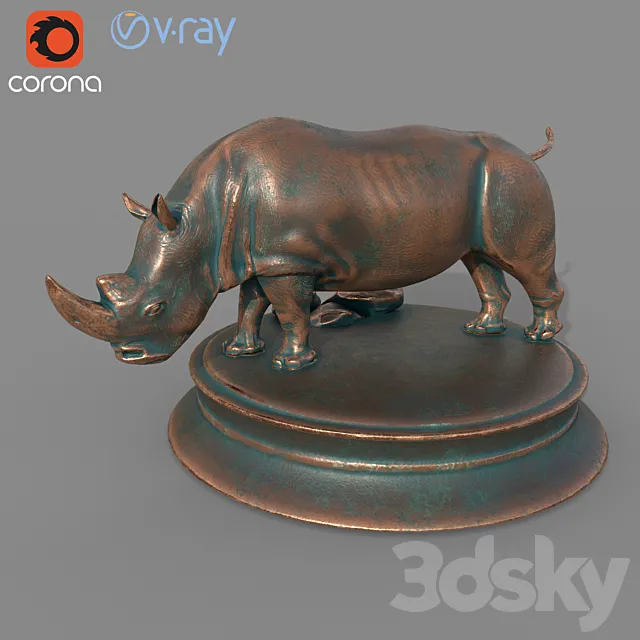 Copper rhino 3DModel Copper rhino 3DModel