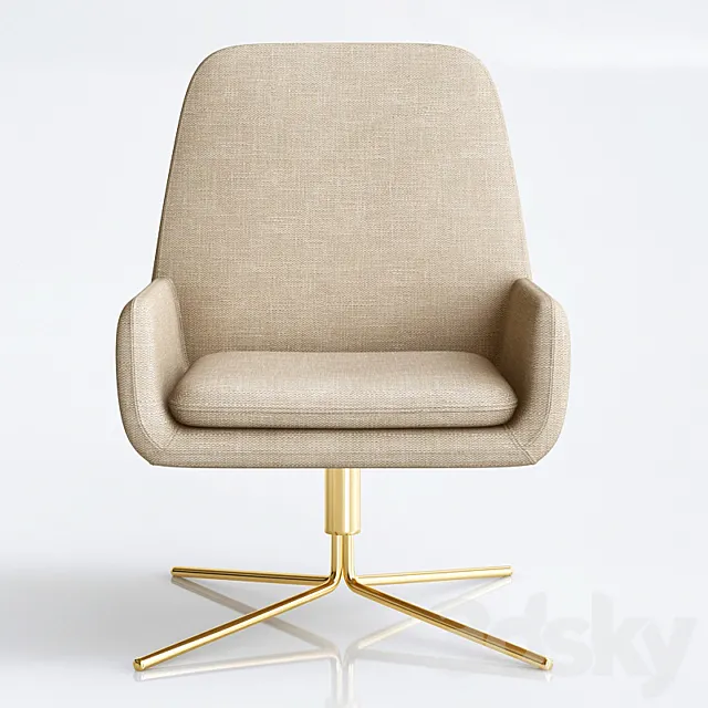 Copper square chair Softline 3D Model