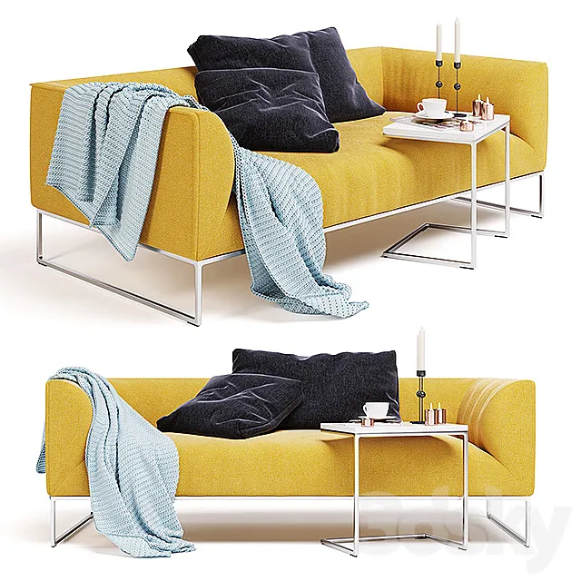 Cor Mell Sofa with Throw (firm upholstered) 3DModel Cor Mell Sofa with Throw (firm upholstered) 3DModel